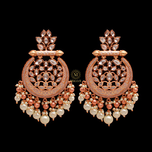 Vriddhi White Meenakari Chandbalis