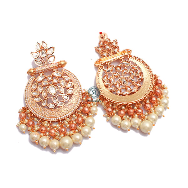 Vriddhi White Meenakari Chandbalis