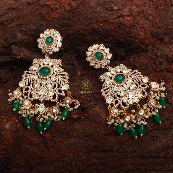 Mahira Emerald Green Designer Chandbalis