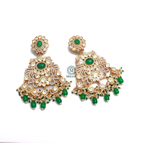 Mahira Emerald Green Designer Chandbalis