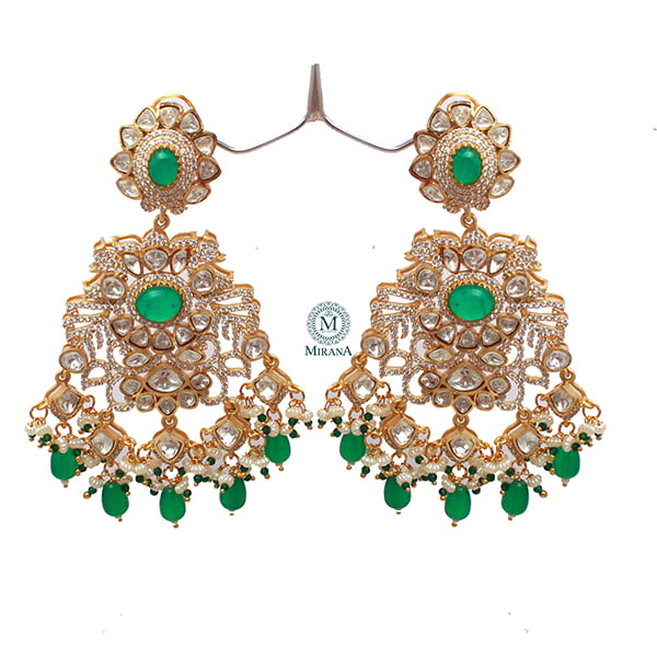 Mahira Emerald Green Designer Chandbalis