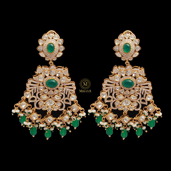 Mahira Emerald Green Designer Chandbalis