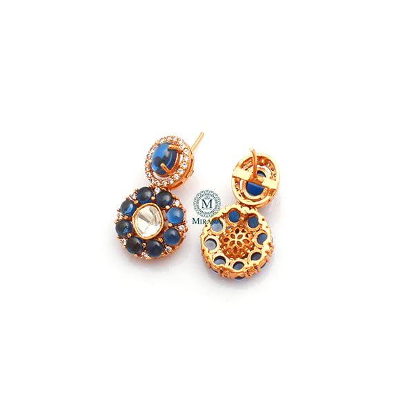 Moi Sapphire Blue Moissanite Earrings