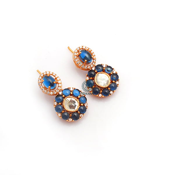 Moi Sapphire Blue Moissanite Earrings