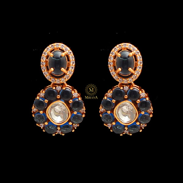 Moi Sapphire Blue Moissanite Earrings