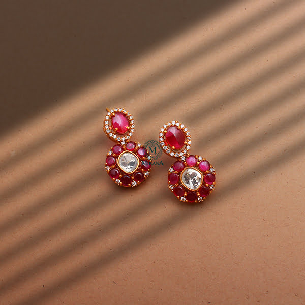 Moi Ruby Moissanite Designer Earrings