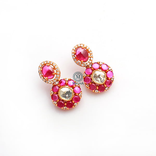 Moi Ruby Moissanite Designer Earrings