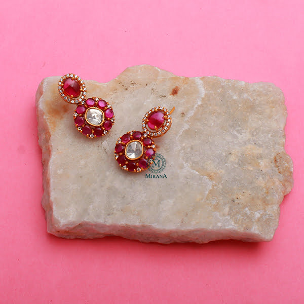 Moi Ruby Moissanite Designer Earrings