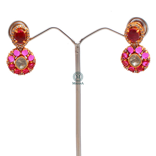 Moi Ruby Moissanite Designer Earrings