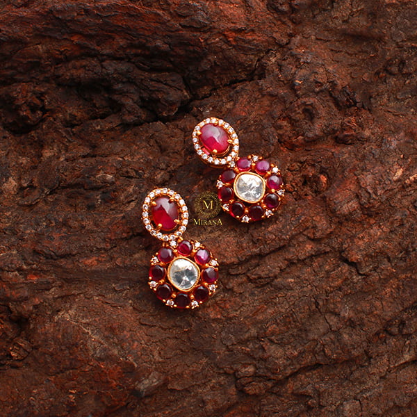 Moi Ruby Moissanite Designer Earrings
