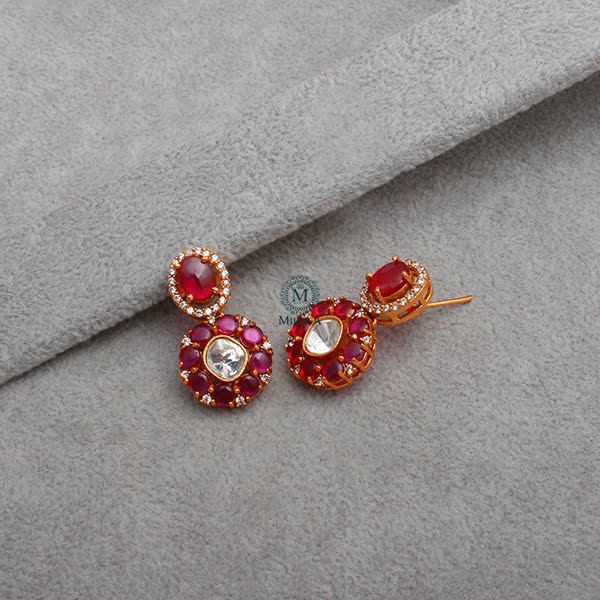 Moi Ruby Moissanite Designer Earrings