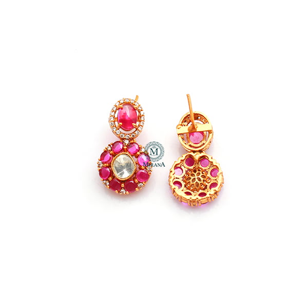Moi Ruby Moissanite Designer Earrings