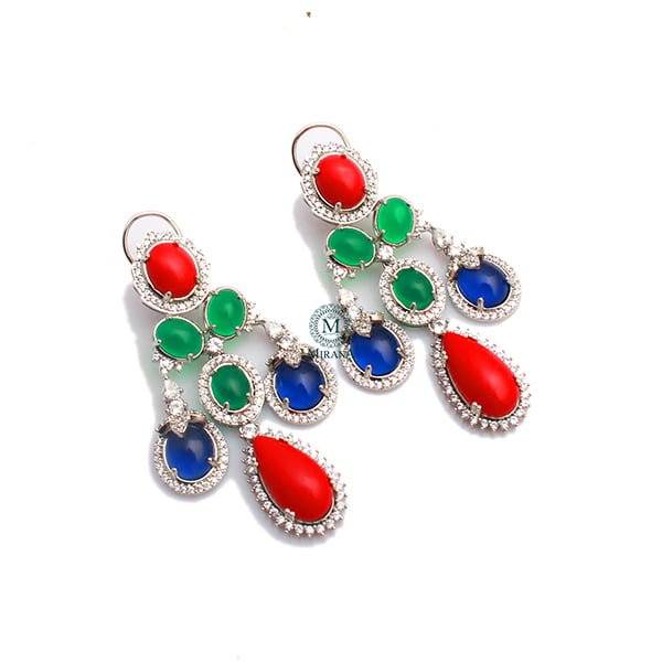 Lily Multi Colour CZ Designer Earrings