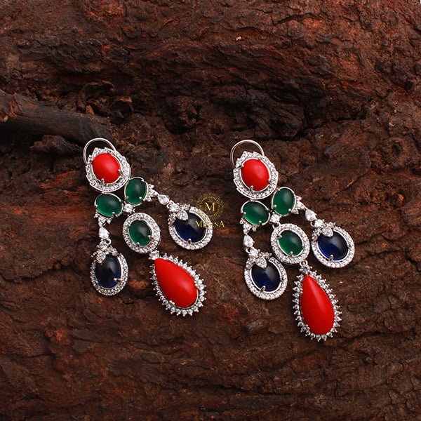 Lily Multi Colour CZ Designer Earrings