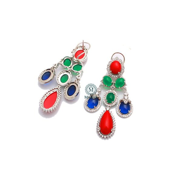 Lily Multi Colour CZ Designer Earrings
