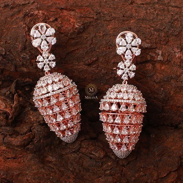 Myrna CZ Designer Jhumkas