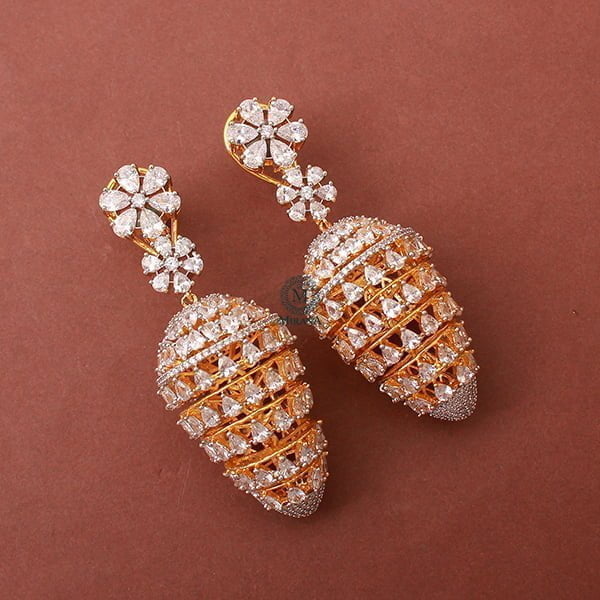 Myrna CZ Designer Jhumkas