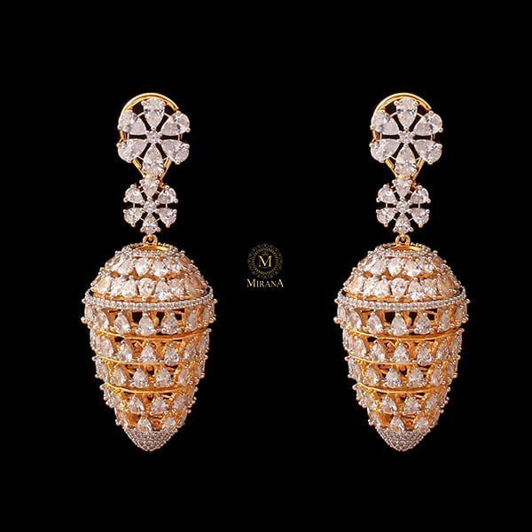 Myrna CZ Designer Jhumkas