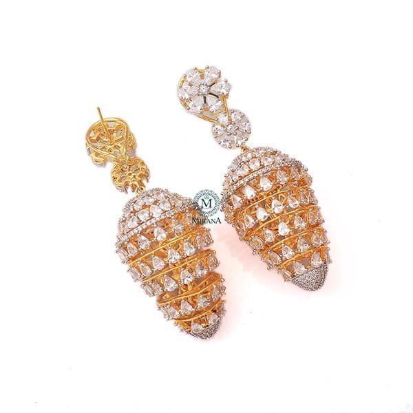 Myrna CZ Designer Jhumkas