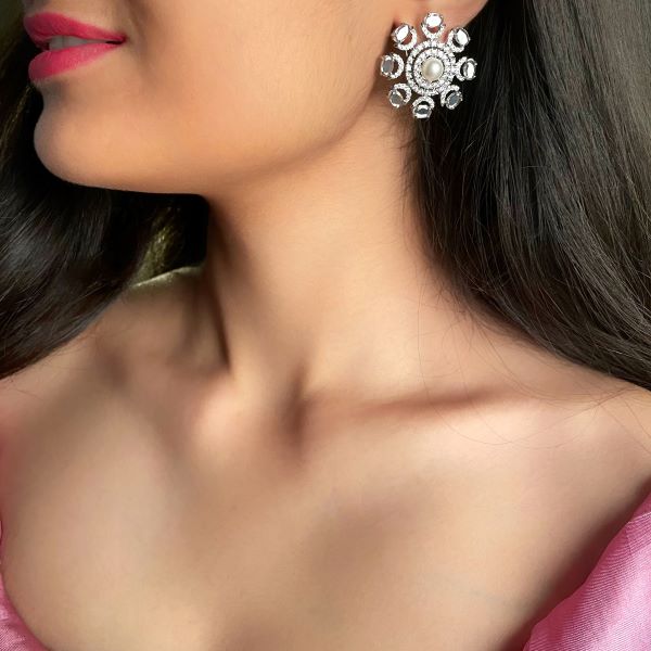 Raaya Pearl CZ Designer Studs