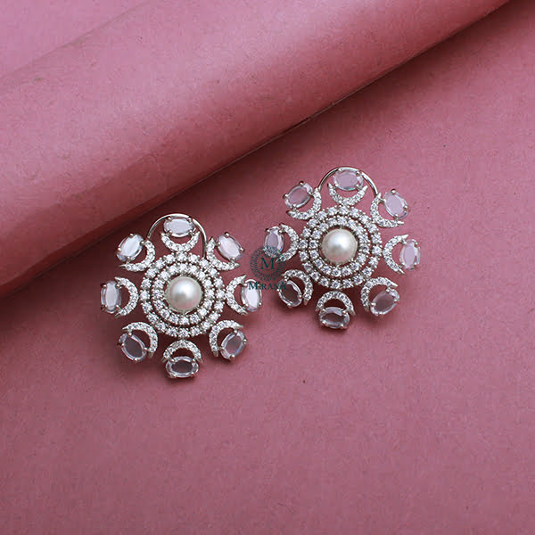 Raaya Pearl CZ Designer Studs