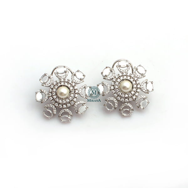 Raaya Pearl CZ Designer Studs