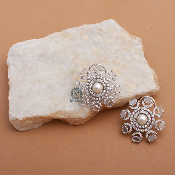 Raaya Pearl CZ Designer Studs