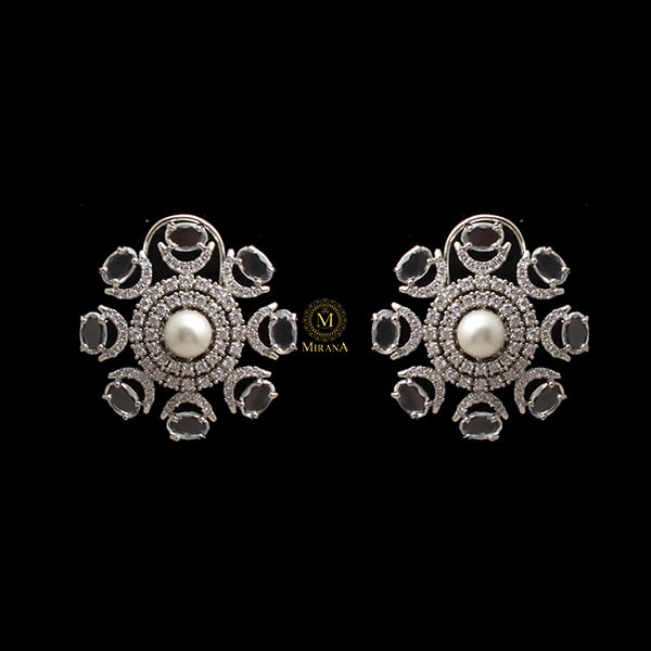 Raaya Pearl CZ Designer Studs