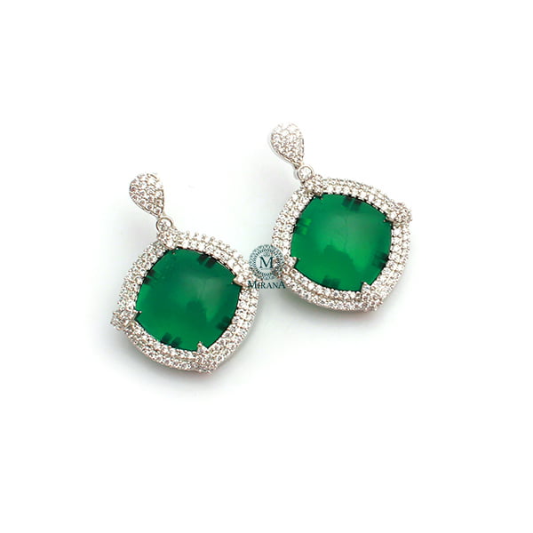 Belina Green CZ Designer Earrings