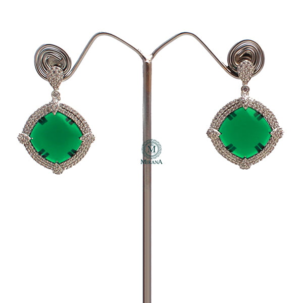 Belina Green CZ Designer Earrings