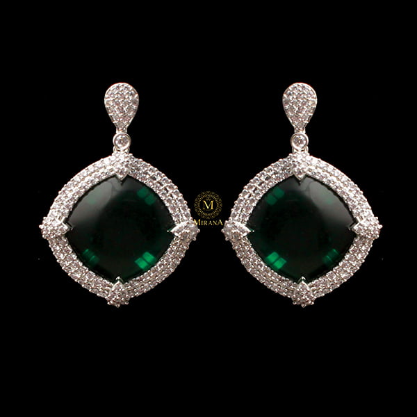 Belina Green CZ Designer Earrings