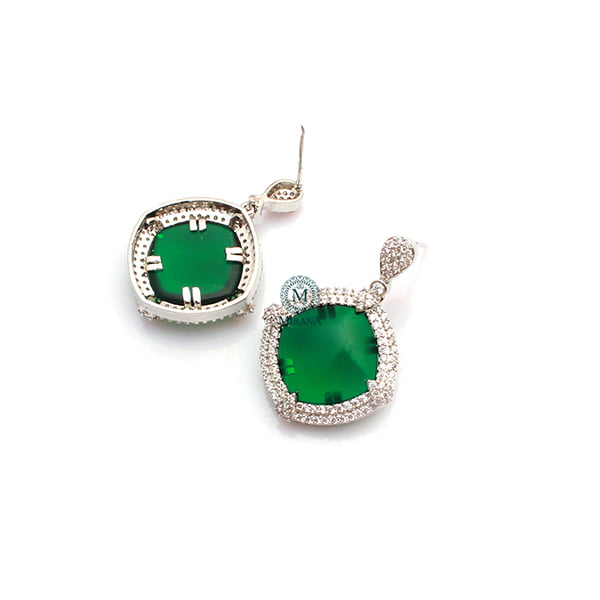 Belina Green CZ Designer Earrings