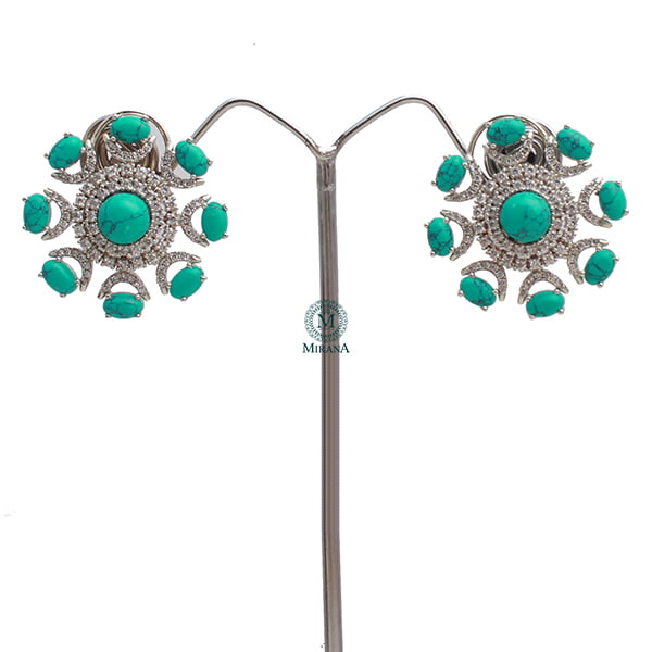 Raaya Turquoise CZ Designer Studs