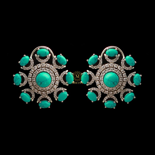 Raaya Turquoise CZ Designer Studs