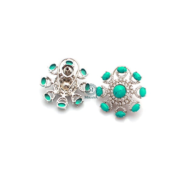 Raaya Turquoise CZ Designer Studs