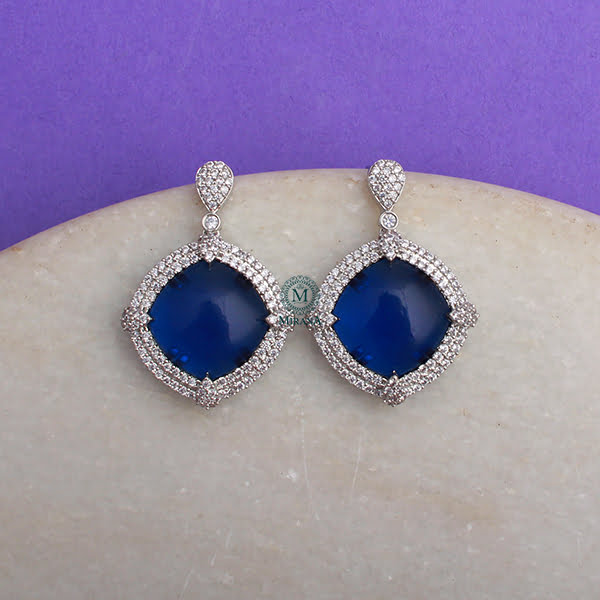 Belina Blue CZ Designer Earrings