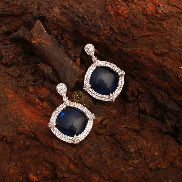 Belina Blue CZ Designer Earrings