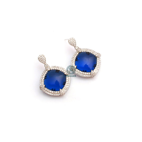 Belina Blue CZ Designer Earrings