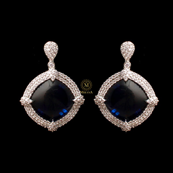 Belina Blue CZ Designer Earrings