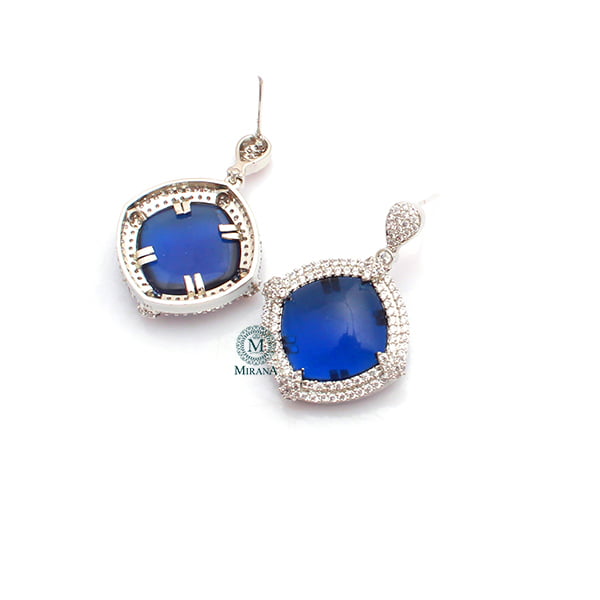 Belina Blue CZ Designer Earrings