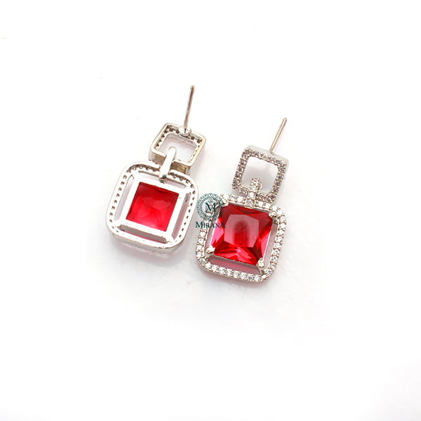 Siri Ruby CZ Designer Earrings