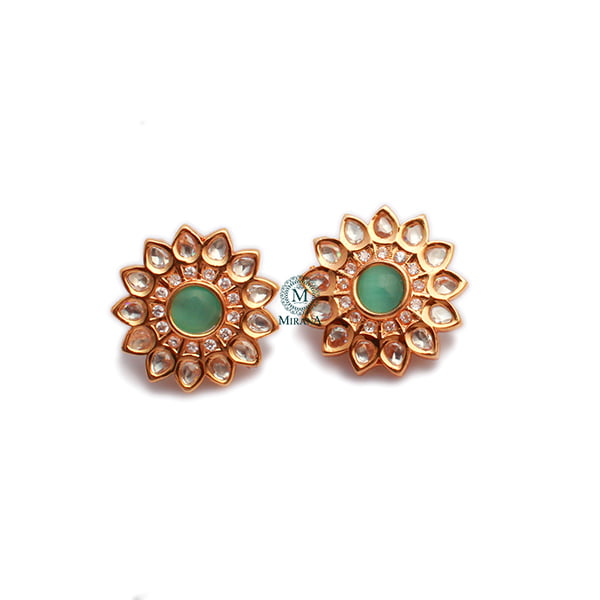 Tanisha Pastel Green Polki Designer Studs