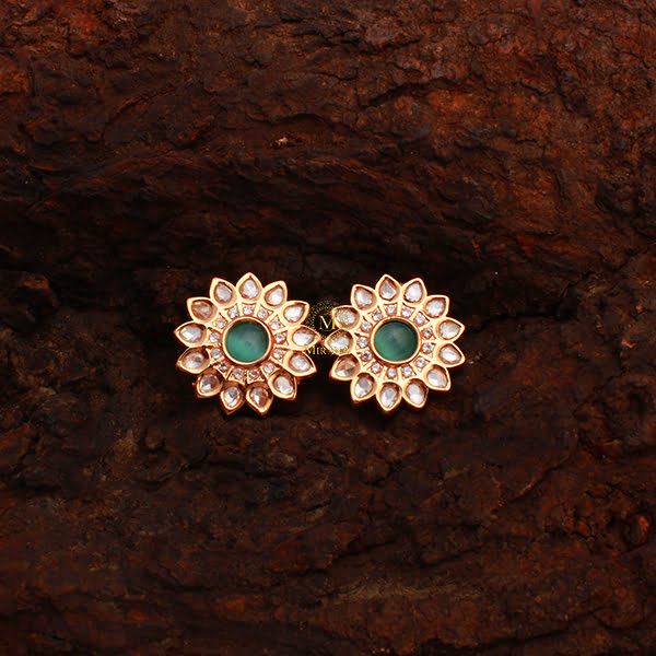 Tanisha Pastel Green Polki Designer Studs