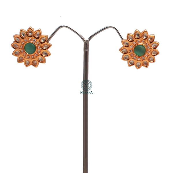 Tanisha Pastel Green Polki Designer Studs