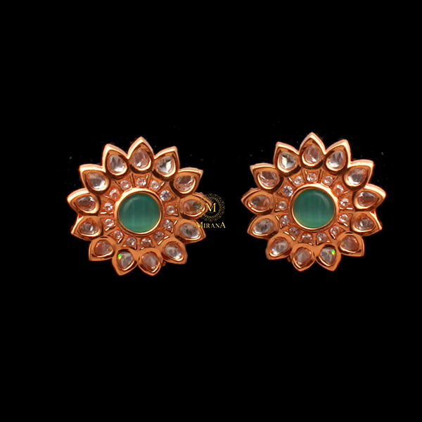 Tanisha Pastel Green Polki Designer Studs