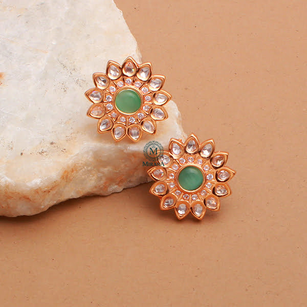 Tanisha Pastel Green Polki Designer Studs