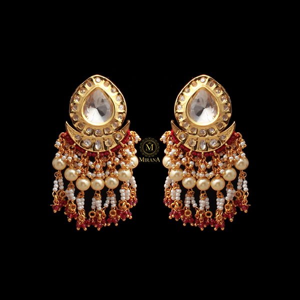 Anisha Ruby Polki Tassels Earrings