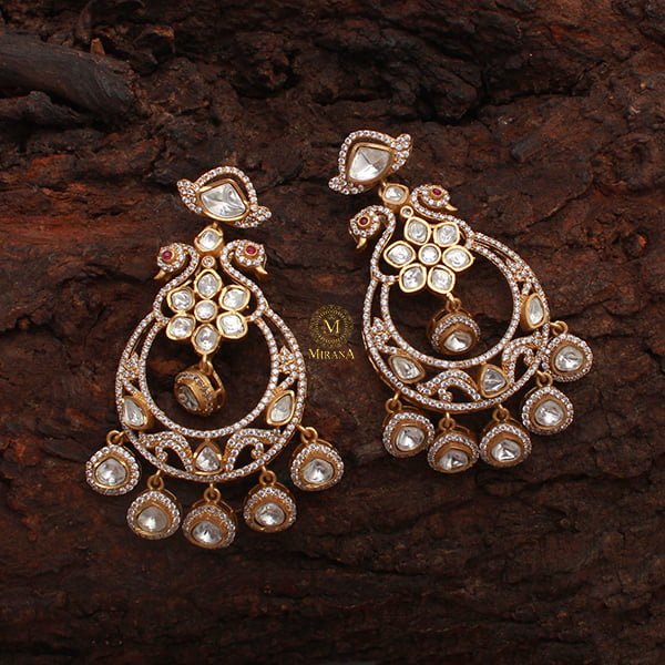 Mayuri Ruby Moissanite Designer Earrings