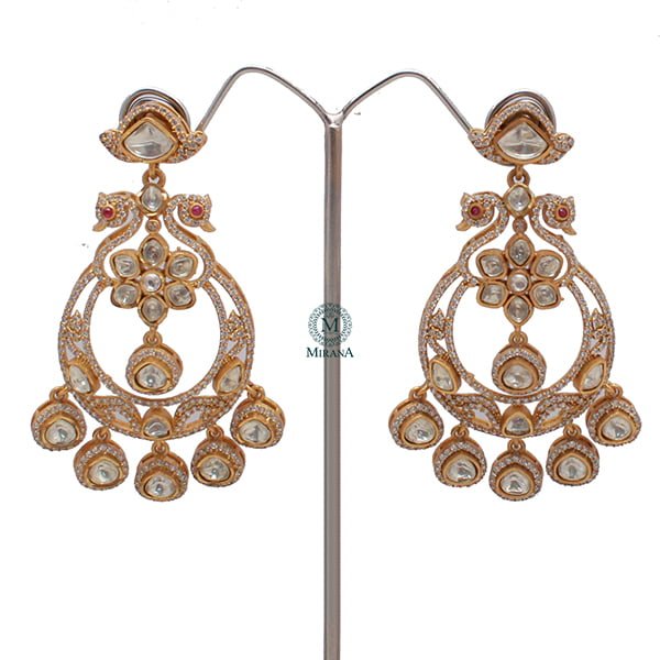 Mayuri Ruby Moissanite Designer Earrings