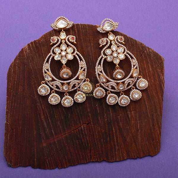 Mayuri Ruby Moissanite Designer Earrings